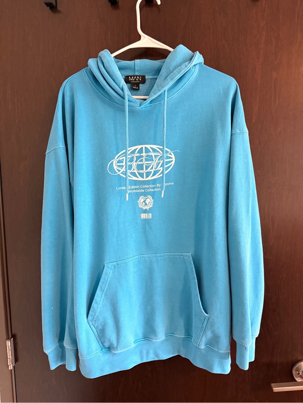 MAN Turquoise Blue Graphic Hoodie